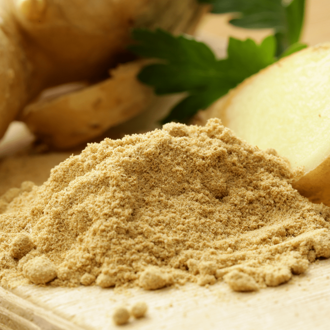 Grated grounded ginger