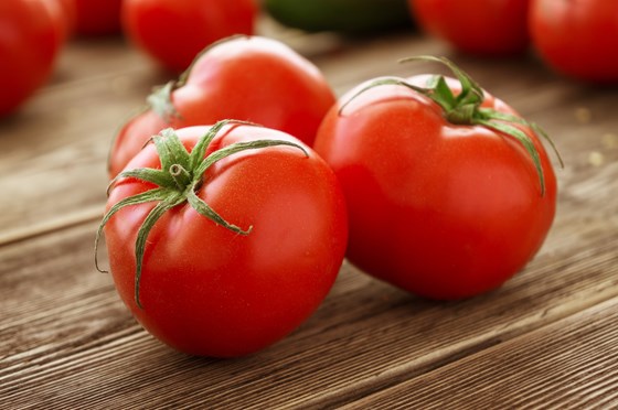 Red tomatoes on a table