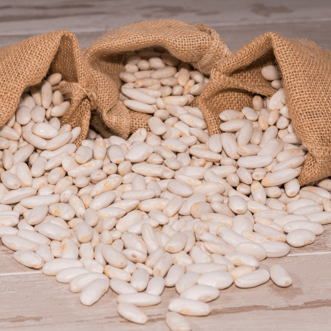 Three bags of broad beans