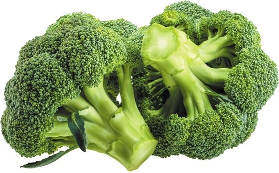 broccoli on a white surface